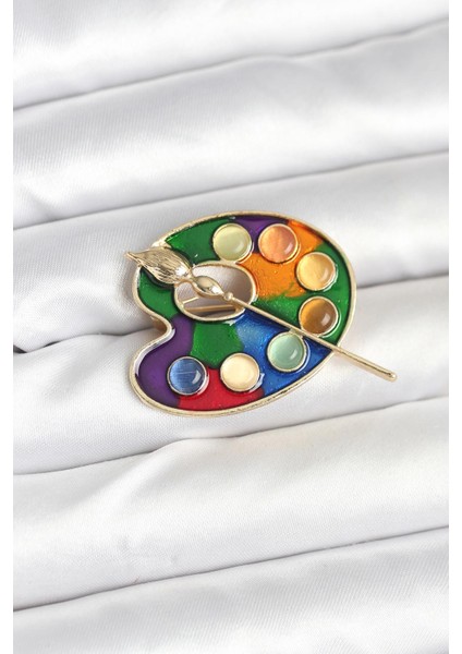 Ressam Paleti Model Broş - Lisinya