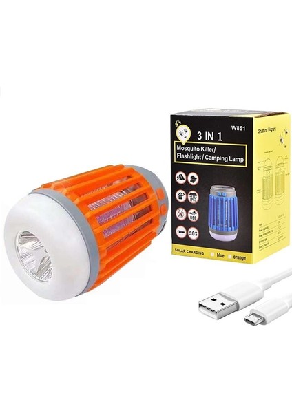 W851 Usbli Solar Sinek Öldürücü Özellikli 3ın1 Kamp Feneri ( Lisinya ) modelleri