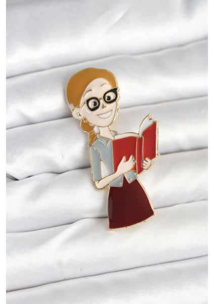 Öğretmen Figürlü Broş - Lisinya