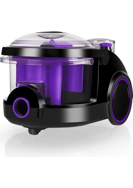850W Toz Torbasız Bora ET11133 Su Filtreli Süpürge, Hepa 13 Filtre, Siyah-Mor fırsatları