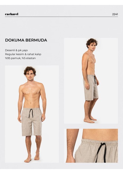 Erkek Dokuma Bermuda Tek Alt 2241/BEJ 1 modelleri
