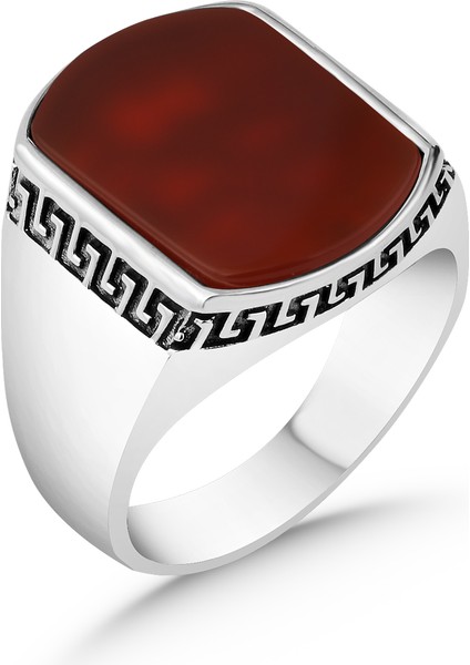 Akik Taşlı 925 Ayar Gümüş Erkek Yüzük fiyatları