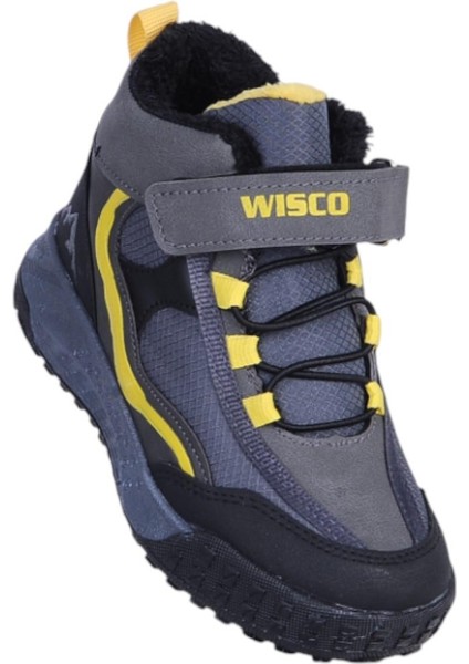 064 Füme-Sarı Erkek Çocuk Kürklü Bot