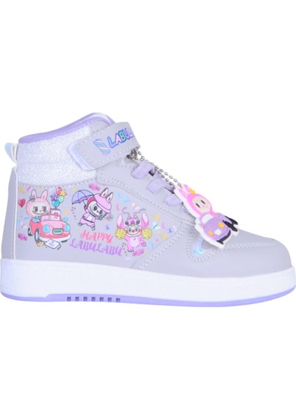 4444 Gri-Lila Cırtlı Boğazlı Kız Çocuk Spor Ayakkabı fiyatları