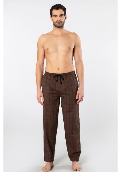 Erkek Dokuma Pijama Tek Alt 2240/KAHVE 1