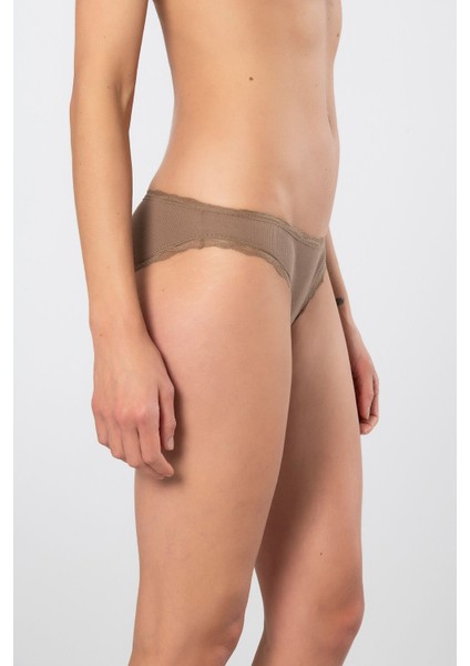 Kadın Likralı Ribana Dantelli Bikini Külot 2'li Paket 928/VIZON modelleri