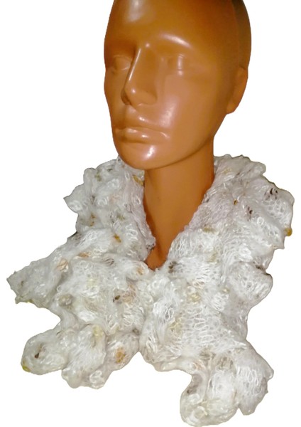 Kadın Örgü Atkı Kırık Beyaz fırsatları