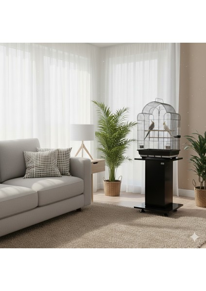 A-700 Kardelen Krom Kaplama Papağan Kafesi ve Mobilya Standı