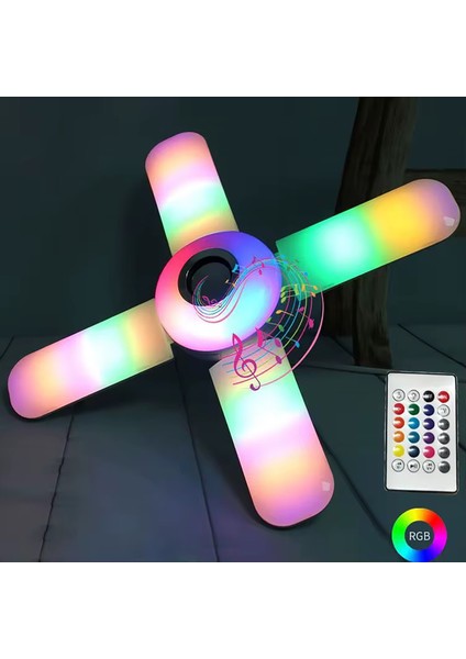 PARTİ AMPULÜ LED Müzikli Ampül - Uygulama Kontrollü ve Uzaktan Kumandalı Kanatlı Bluetooth Hoparlörlü Akıllı 50W LED Lamba fiyatları