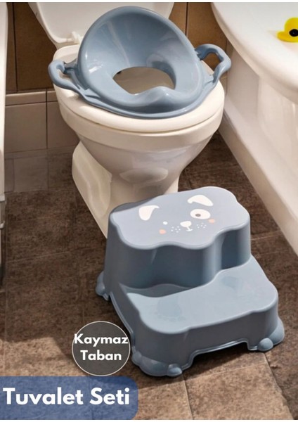 Kaydırmaz Çocuk Klozet Adaptörü ve 2’li Basamak Seti
