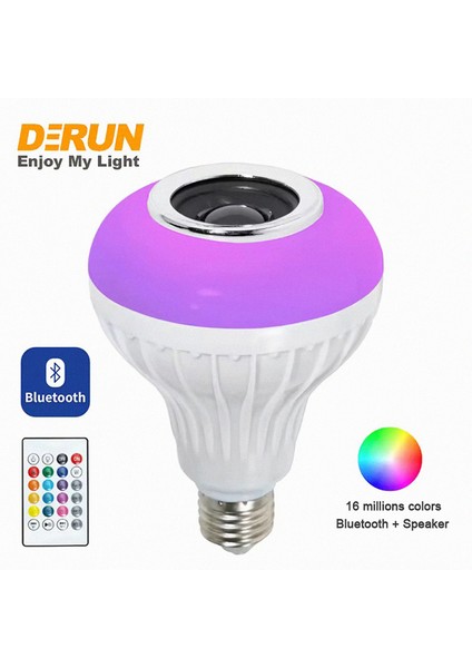 PARTİ AMPULÜ LED Muzikli Ampul / Uygulama Kontrollü ve Kumandalı Bluetooth Işıklı 7W LED Ampul ve Hoparlör