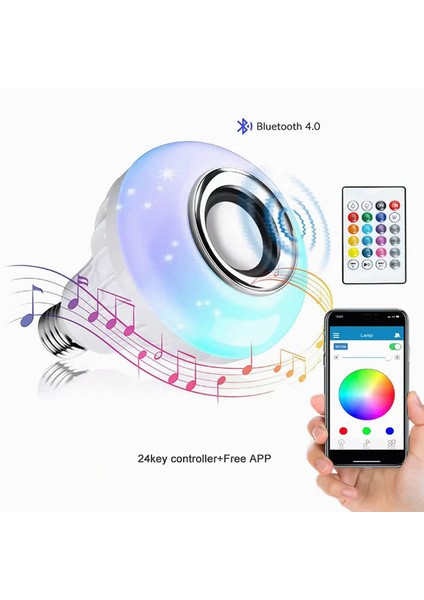 PARTİ AMPULÜ LED Muzikli Ampul / Uygulama Kontrollü ve Kumandalı Bluetooth Işıklı 7W LED Ampul ve Hoparlör modelleri