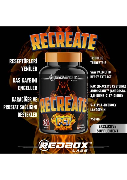 Recreate Pct Post Cycle Therapy Saw Palmetto Nac Arimistane 60 Caps fiyatları