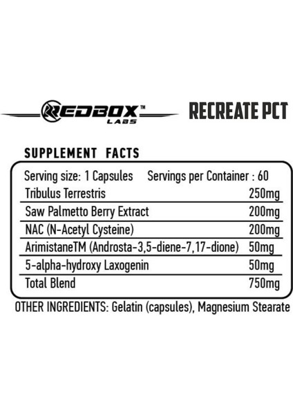 Recreate Pct Post Cycle Therapy Saw Palmetto Nac Arimistane 60 Caps modelleri