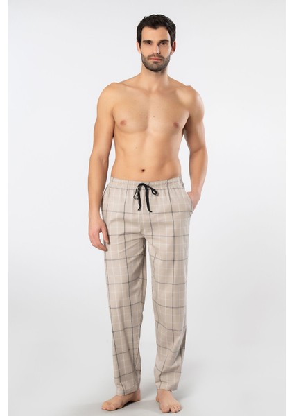 Erkek Dokuma Pijama Tek Alt 2240/BEJ 3