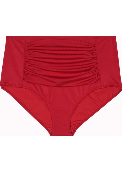 Büyük Beden Yüksek Bel Karın Toparlayıcı Tek Bikini Alt