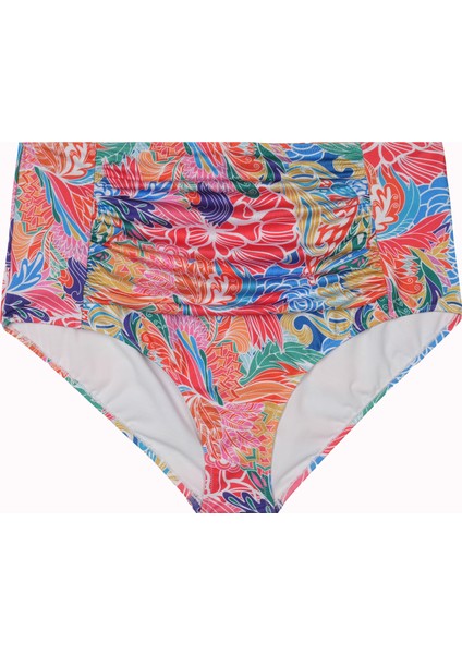 Büyük Beden Yüksek Bel Karın Toparlayıcı Tek Bikini Alt