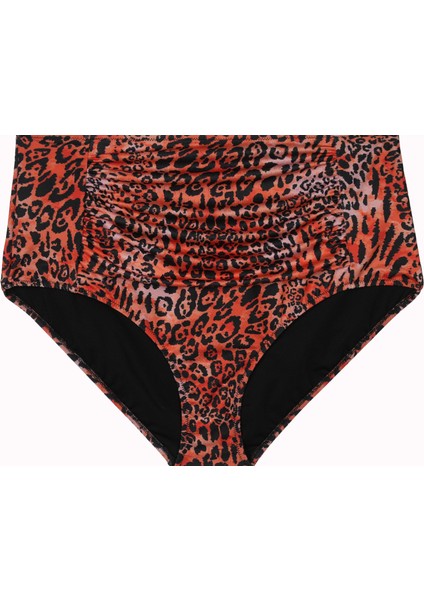 Büyük Beden Yüksek Bel Karın Toparlayıcı Tek Bikini Alt