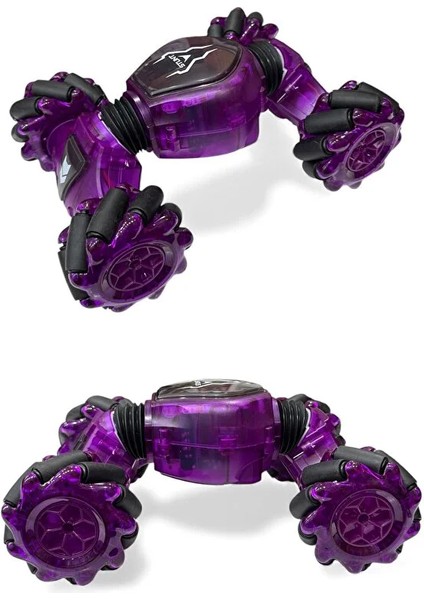 Bilekten Kontrol Uzaktan Kumandalı Full Fonksiyon Şarjlı 2.4g Şeffaf Işıklı 4x4 Drift Araba 21 cm