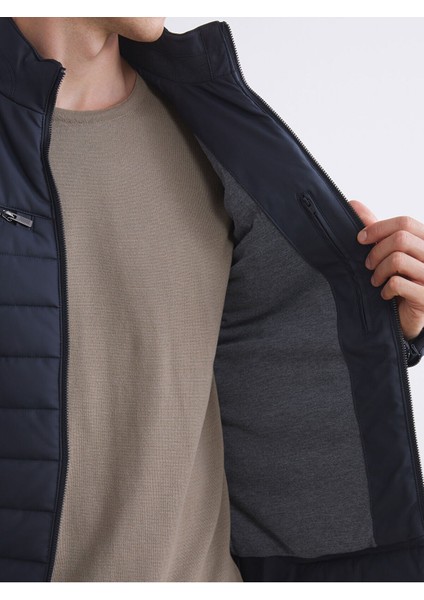 Yeni Sezon Slim Fit Dik Yaka Erkek Deri Görünümlü Ceket modelleri