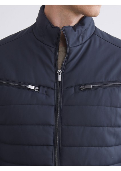 Yeni Sezon Slim Fit Dik Yaka Erkek Deri Görünümlü Ceket fırsatları