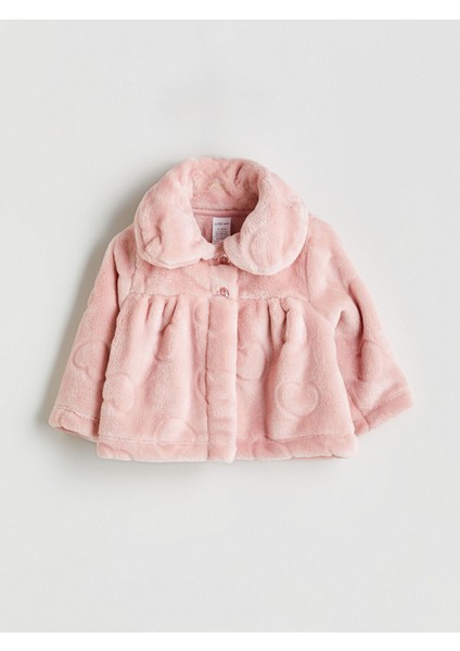 Ekru Bebe Yaka Kız Bebek Pelüş Mont -For Yourself-