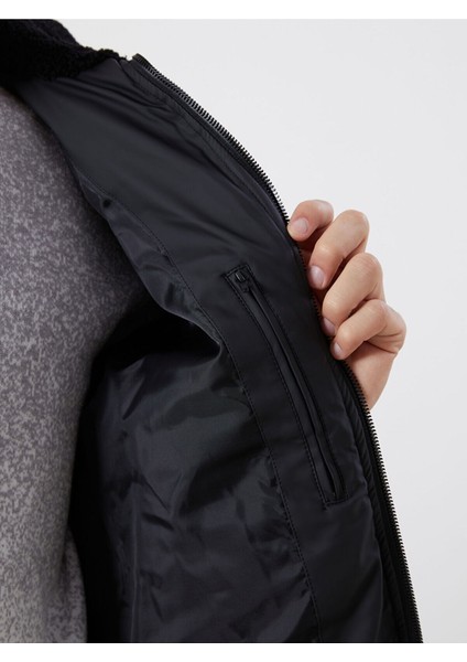 Artı Yeni Sezon Standart Kalıp Gömlek Yaka Erkek Deri Görünümlü Ceket fırsatları