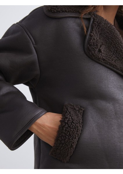 Cey Yeni Sezon Biker Yaka Oversize Kadın Süet Mont modelleri