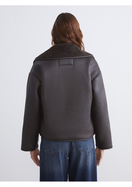 Cey Yeni Sezon Biker Yaka Oversize Kadın Süet Mont indirimleri