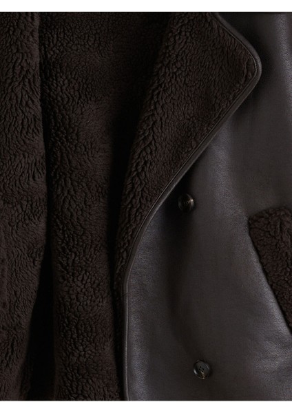 Cey Yeni Sezon Biker Yaka Oversize Kadın Süet Mont