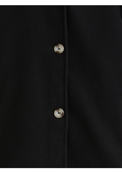 Siyah Kapüşonlu Kız Çocuk Kaşe Kaban fiyatları