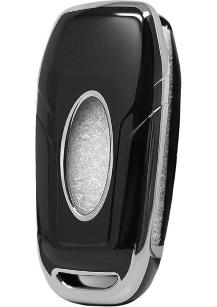 Ford Focus 4 Ecosport Fiesta Puma Ranger Mondeo Kuga 3 Buton Nano Anahtar Kılıfı Sustalı Siyah-Gümüş indirimleri