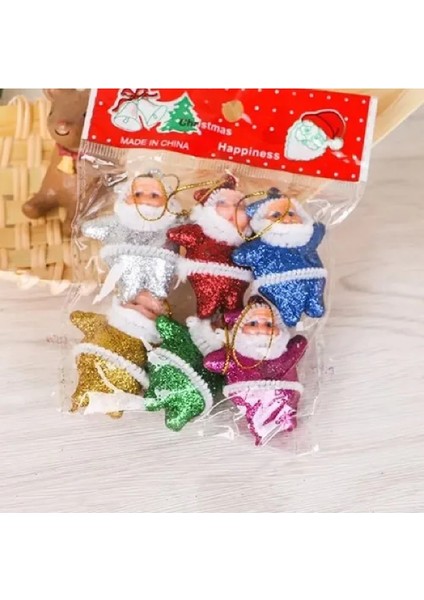 Renkli Noel Baba Çam Ağacı Süsleri Noel Baba 6 Adet 4 cm fırsatları