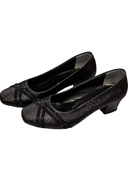 Taş Detaylı Küt Burun 5 cm Anne Model Bayan Topuklu Ayakkabı indirimleri