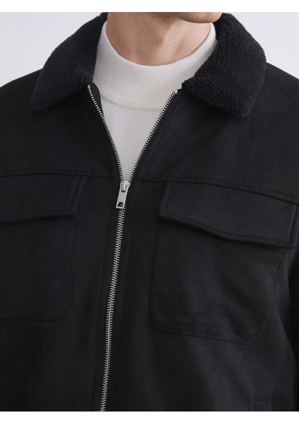 Izr Yeni Sezon Slim Fit Gömlek Yaka Süet Erkek Mont modelleri