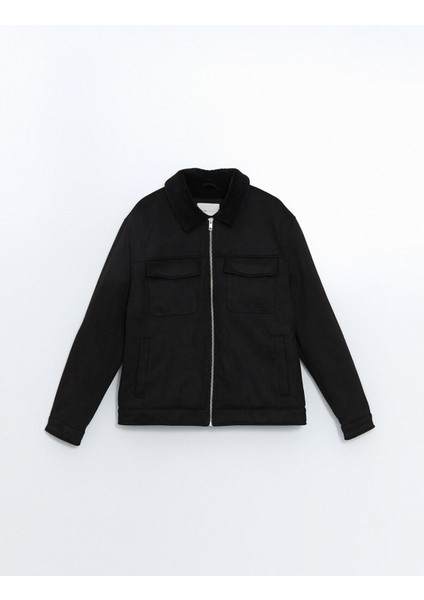 Izr Yeni Sezon Slim Fit Gömlek Yaka Süet Erkek Mont