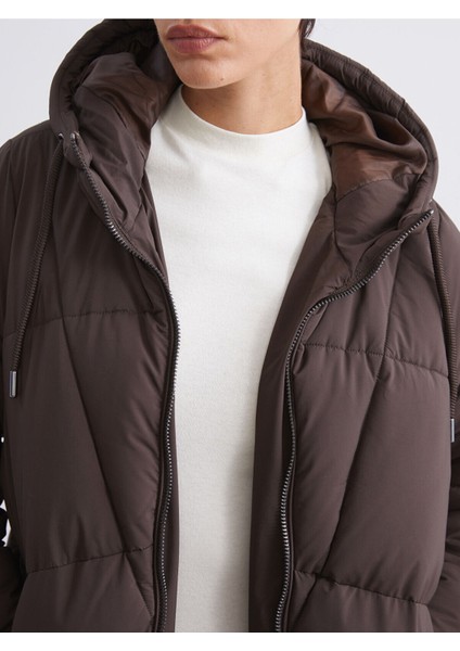 Peak Yeni Sezon Kapüşonlu Oversize Kadın Şişme Mont modelleri