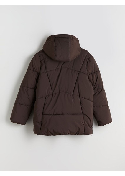 Peak Yeni Sezon Kapüşonlu Oversize Kadın Şişme Mont