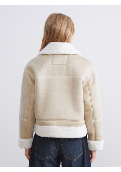 Ekru Gömlek Yaka Kadın Süet Mont indirimleri