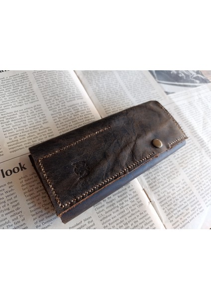 Crazy Gerçek Deri Tamamen El Emeği Özel Kalemleriniz Için Kalemlik Kalemkutu (8*18CM ) NLU82