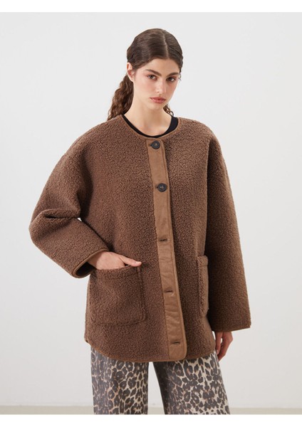 Artı Yeni Sezon Bisiklet Yaka Kadın Pelüş Mont