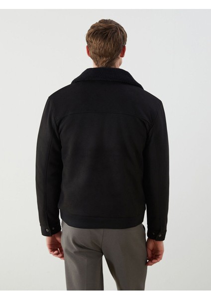 Peak Yeni Sezon Standart Kalıp Gömlek Yaka Süet Erkek Mont