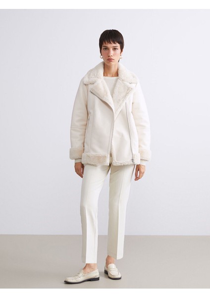 Peak Yeni Sezon Biker Yaka Kadın Deri Görünümlü Mont fiyatları