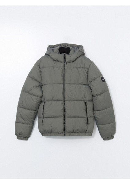 Yeni Sezon Standart Kalıp Kapüşonlu Erkek Şişme Mont