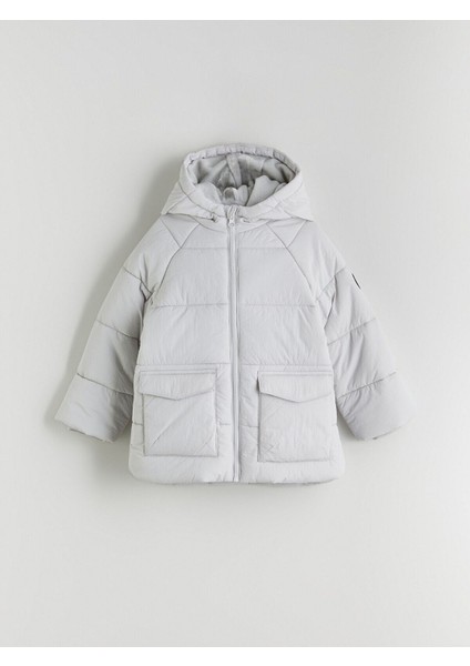 Kapüşonlu Astarlı Erkek Çocuk Mont