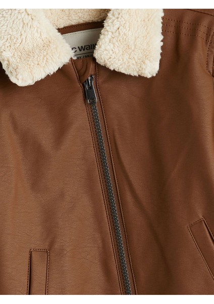 Deri Görünümlü Uzun Kollu Erkek Çocuk Mont fiyatları