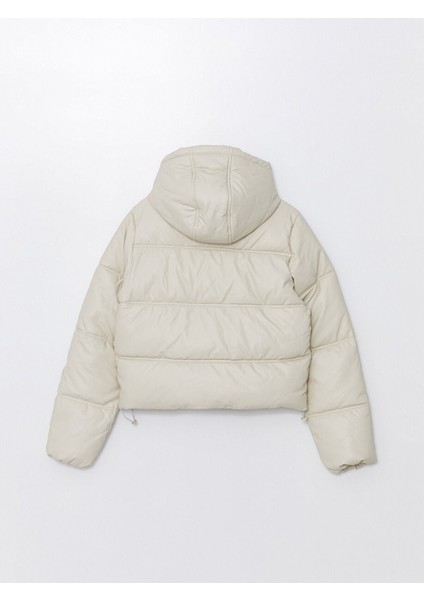 Cey Yeni Sezon Kadın Kapüşonlu Düz Şişme Mont