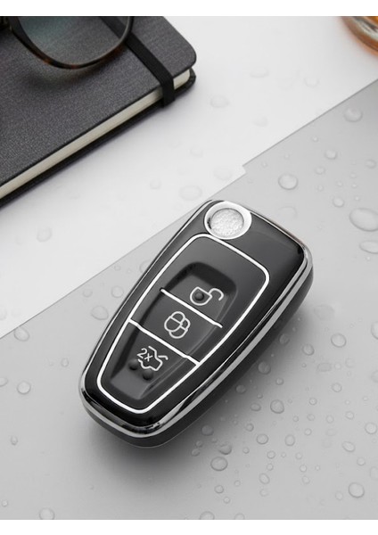 Ford Focus Fiesta Mondeo Kuga Transit Connect Custom Galaxy 3 Buton Nano Anahtar Kılıfı Sustalı