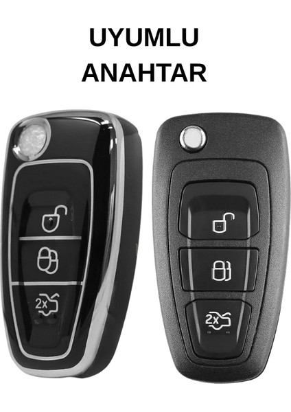 Ford Focus Fiesta Mondeo Kuga Transit Connect Custom Galaxy 3 Buton Nano Anahtar Kılıfı Sustalı fiyatları