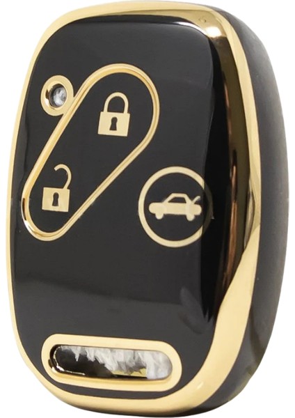 Honda Cr-V Civic Fd6 Accord 3 Buton Nano Anahtar Kılıfı Siyah-Gold modelleri